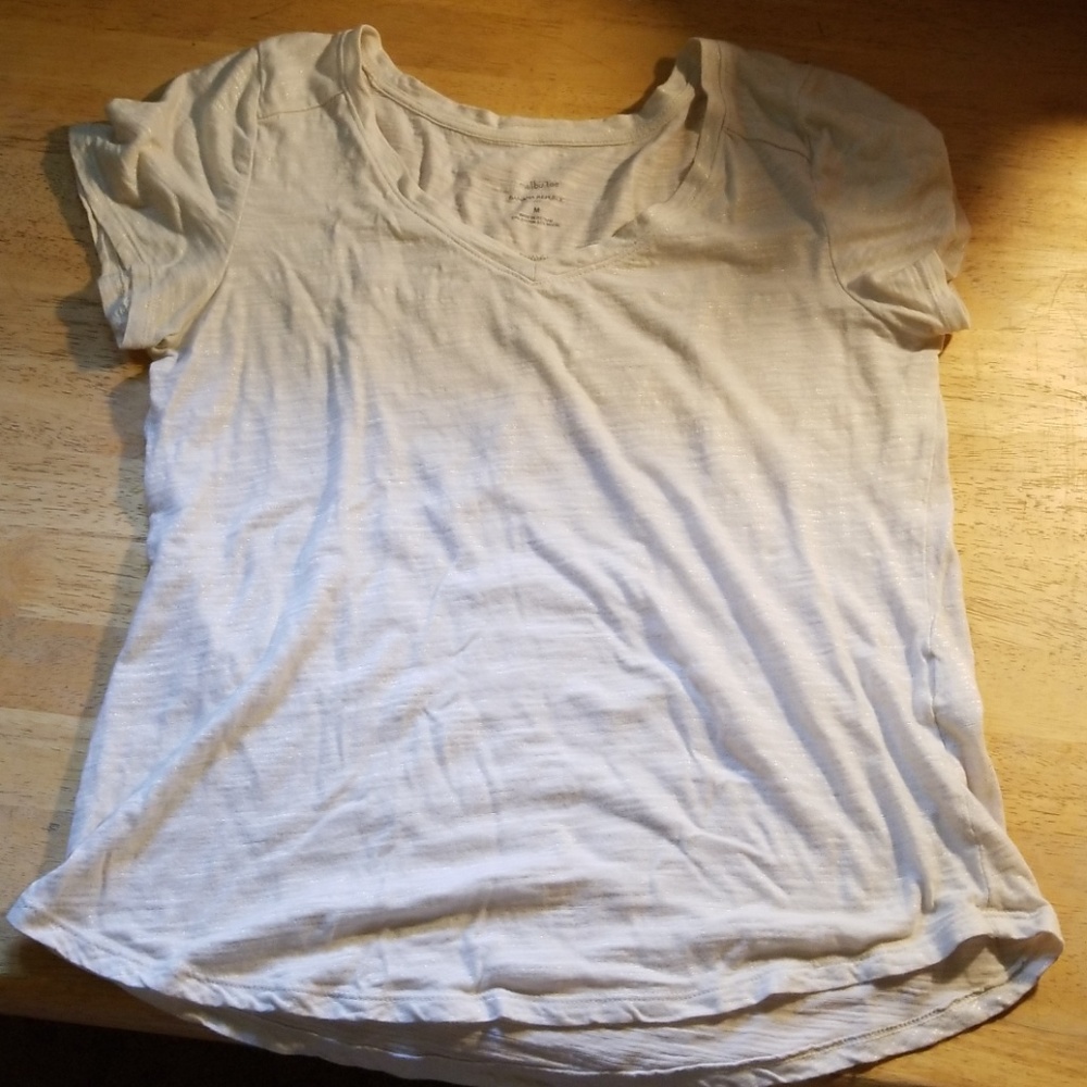 Banana Republic white shimmer Malibu Tee